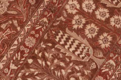 handmade Traditional Tajdar Brown Brown Hand Knotted RECTANGLE 100% WOOL area rug 8 x 10
