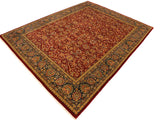 handmade Traditional Design Red Blue Hand Knotted RECTANGLE 100% WOOL area rug 8x10