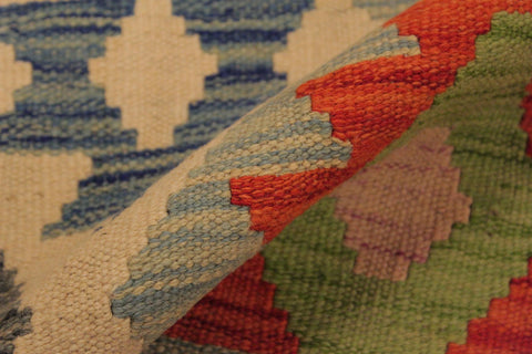 handmade Geometric Kilim Beige Red Hand-Woven RECTANGLE 100% WOOL area rug 7 x 10