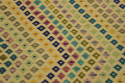 handmade Modern Kilim Beige Blue Hand-Woven RECTANGLE 100% WOOL area rug 7x10