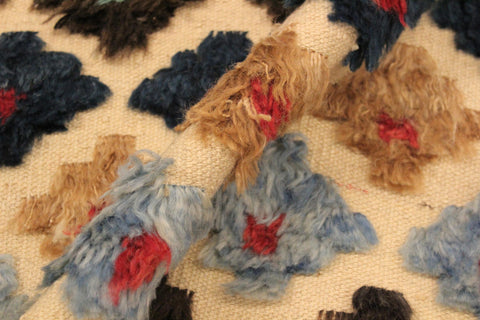 handmade Geometric Moroccan Hi Beige Blue Hand Knotted RECTANGLE 100% WOOL area rug 8' x 10'