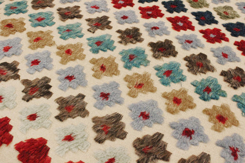 handmade Geometric Moroccan Hi Beige Red Hand Knotted RECTANGLE 100% WOOL area rug 9' x 12'