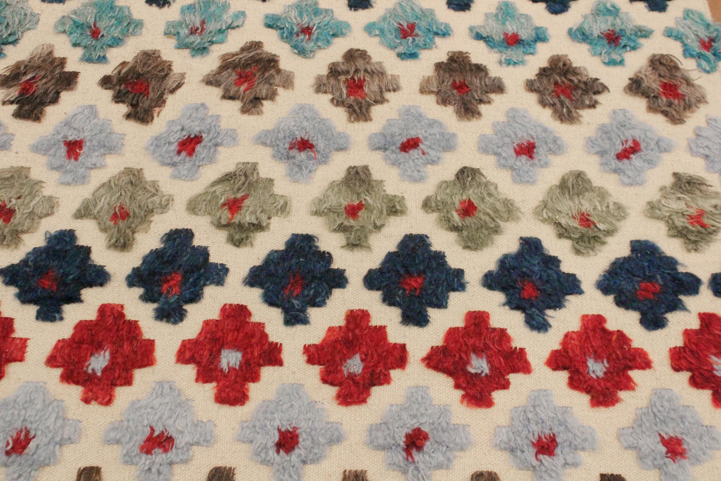 handmade Geometric Moroccan Hi Beige Red Hand Knotted RECTANGLE 100% WOOL area rug 9' x 12'