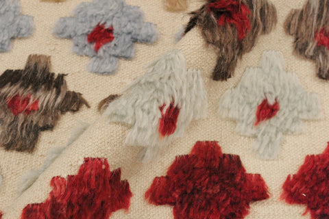 handmade Geometric Moroccan Hi Beige Red Hand Knotted RECTANGLE 100% WOOL area rug 9' x 12'