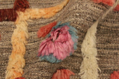 handmade Geometric Moroccan Hi Tan Blue Hand Knotted RECTANGLE 100% WOOL area rug 8' x 10'