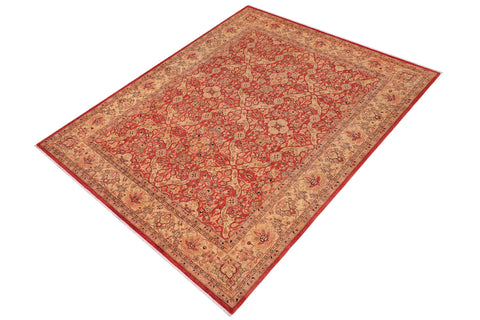 handmade Transitional Lahore Rust Gold Hand Knotted RECTANGLE 100% WOOL area rug 8' x 10'