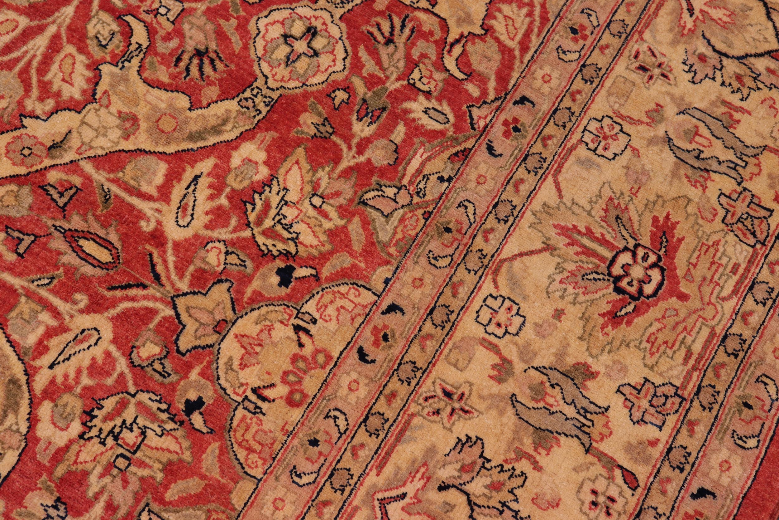 handmade Transitional Lahore Rust Gold Hand Knotted RECTANGLE 100% WOOL area rug 8' x 10'