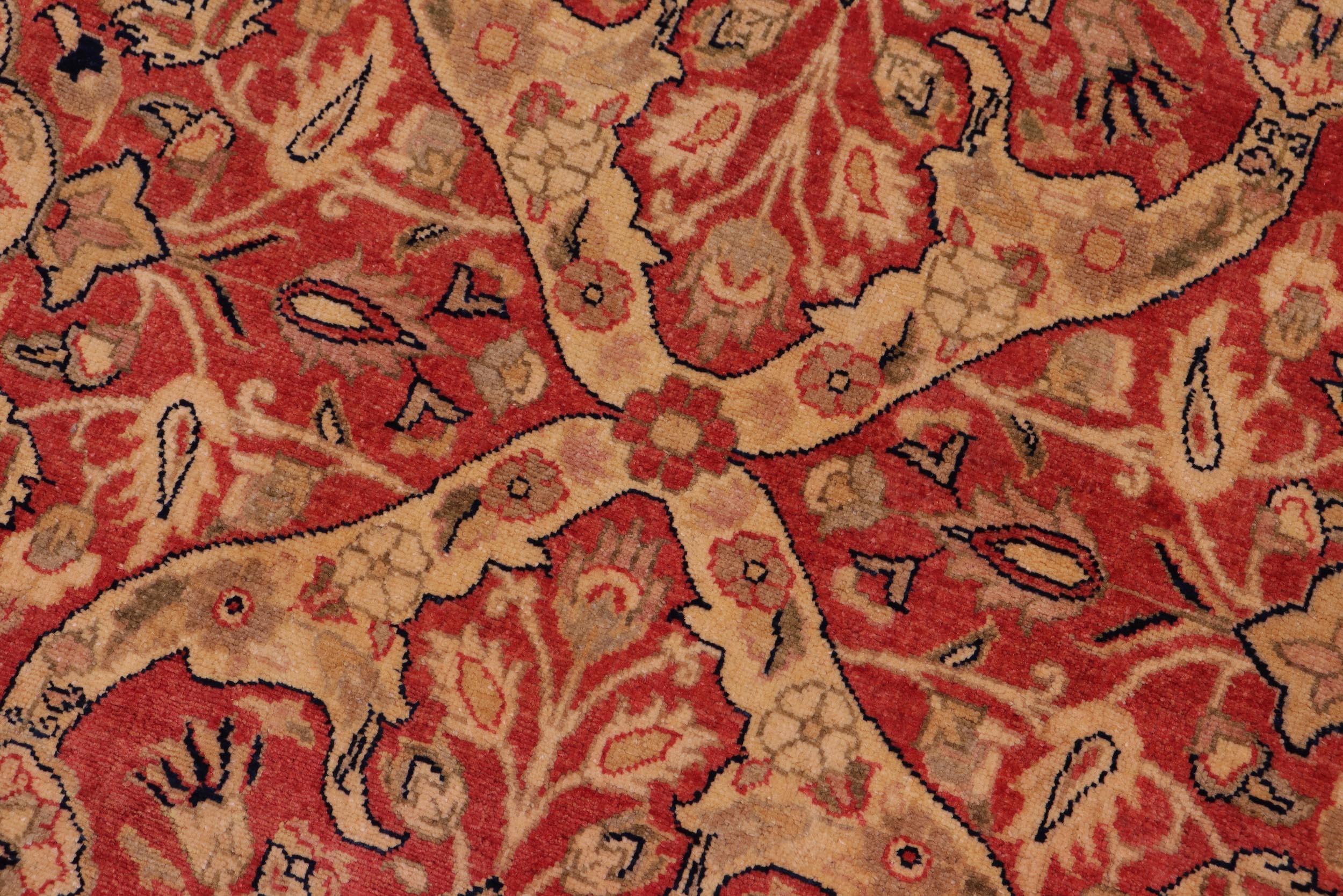 handmade Transitional Lahore Rust Gold Hand Knotted RECTANGLE 100% WOOL area rug 8' x 10'