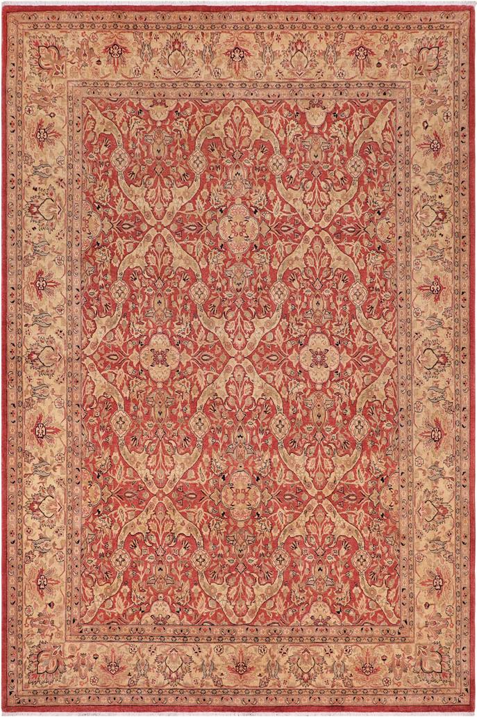 handmade Traditional Lahore Rust Gold Hand Knotted RECTANGLE 100% WOOL area rug 8'X10'