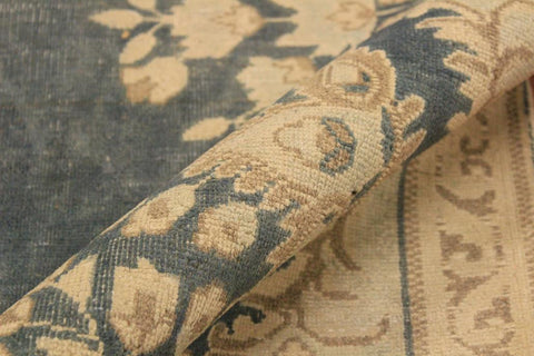 handmade Vintage Hand Painte Gray Beige Hand Knotted RECTANGLE 100% WOOL area rug 7X10