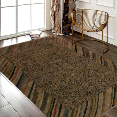 handmade Over Dyed Over Dyed Gray Rust Hand Knotted RECTANGLE 100% WOOL area rug 4' x 6'