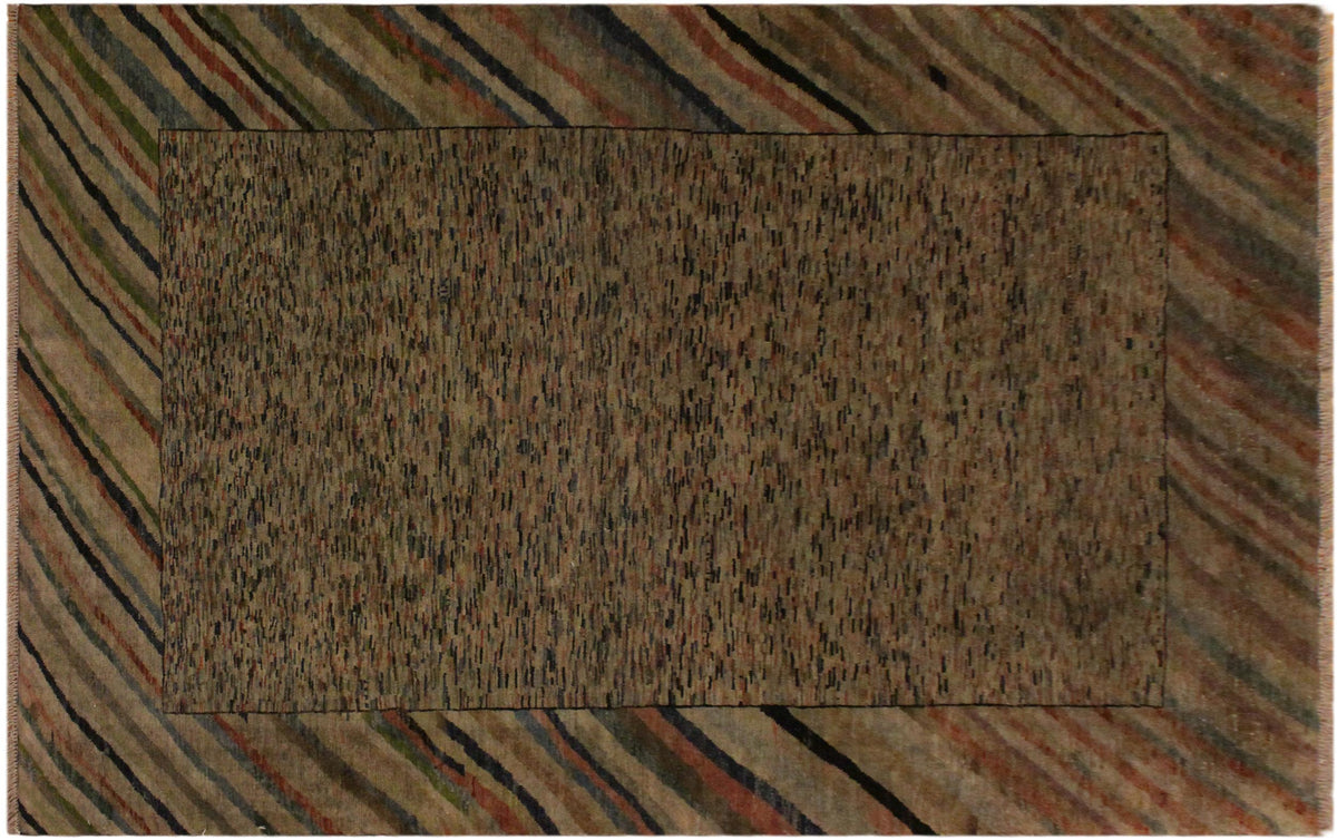 handmade Over Dyed Over Dyed Gray Rust Hand Knotted RECTANGLE 100% WOOL area rug 4' x 6'