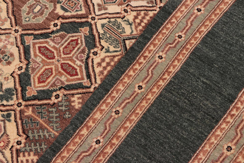 handmade Transitional  Green Green Hand Knotted RECTANGLE 100% WOOL area rug 8' x 10'