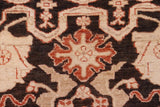 handmade Traditional Kafkaz Black Rust Hand Knotted RECTANGLE 100% WOOL area rug 5 x 6