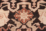 handmade Traditional Kafkaz Black Rust Hand Knotted RECTANGLE 100% WOOL area rug 5 x 6