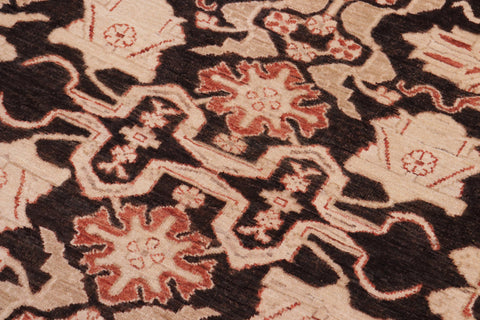 handmade Traditional Kafkaz Black Rust Hand Knotted RECTANGLE 100% WOOL area rug 5x6