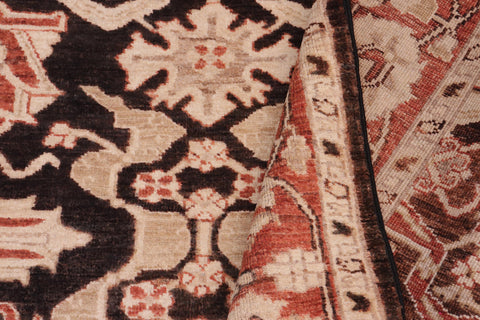 handmade Traditional Kafkaz Black Rust Hand Knotted RECTANGLE 100% WOOL area rug 5x6
