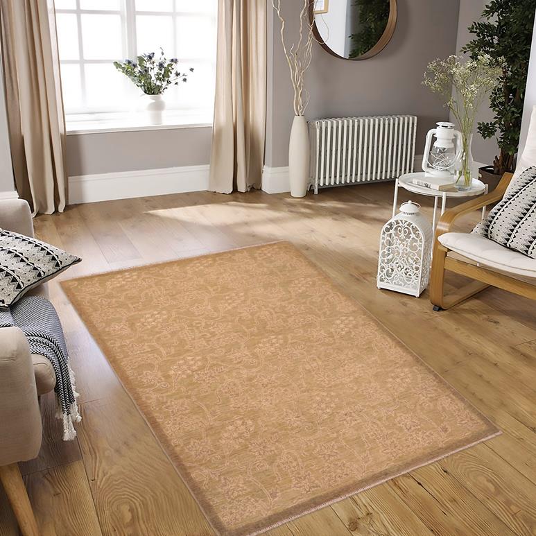 handmade Transitional Kafkaz Green Gold Hand Knotted RECTANGLE 100% WOOL area rug 5X6