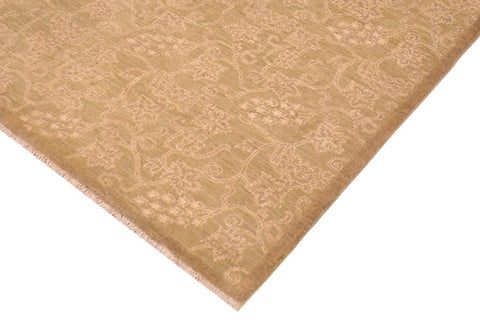 handmade Transitional Kafkaz Green Gold Hand Knotted RECTANGLE 100% WOOL area rug 5X6