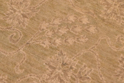 handmade Transitional Kafkaz Green Gold Hand Knotted RECTANGLE 100% WOOL area rug 5X6