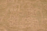 handmade Transitional Kafkaz Green Gold Hand Knotted RECTANGLE 100% WOOL area rug 5 x 6