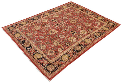 handmade Traditional Kafkaz Orange Blue Hand Knotted RECTANGLE 100% WOOL area rug 9X12