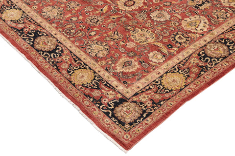 handmade Traditional Kafkaz Orange Blue Hand Knotted RECTANGLE 100% WOOL area rug 9x12
