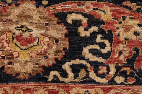 handmade Traditional Kafkaz Orange Blue Hand Knotted RECTANGLE 100% WOOL area rug 9X12