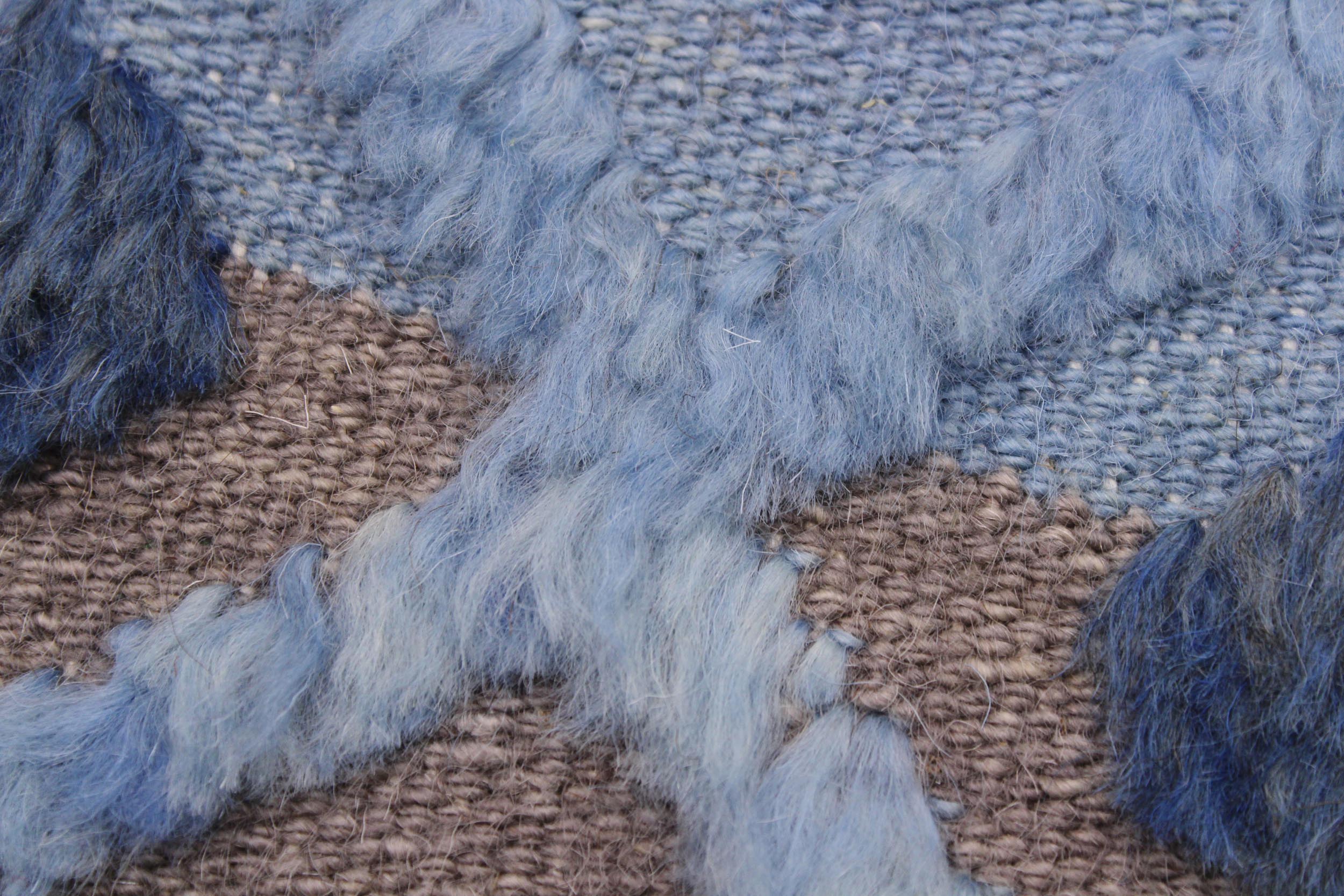 handmade Geometric Moroccan Hi Lt. Blue Ivory Hand Knotted RECTANGLE 100% WOOL area rug 8' x 10'