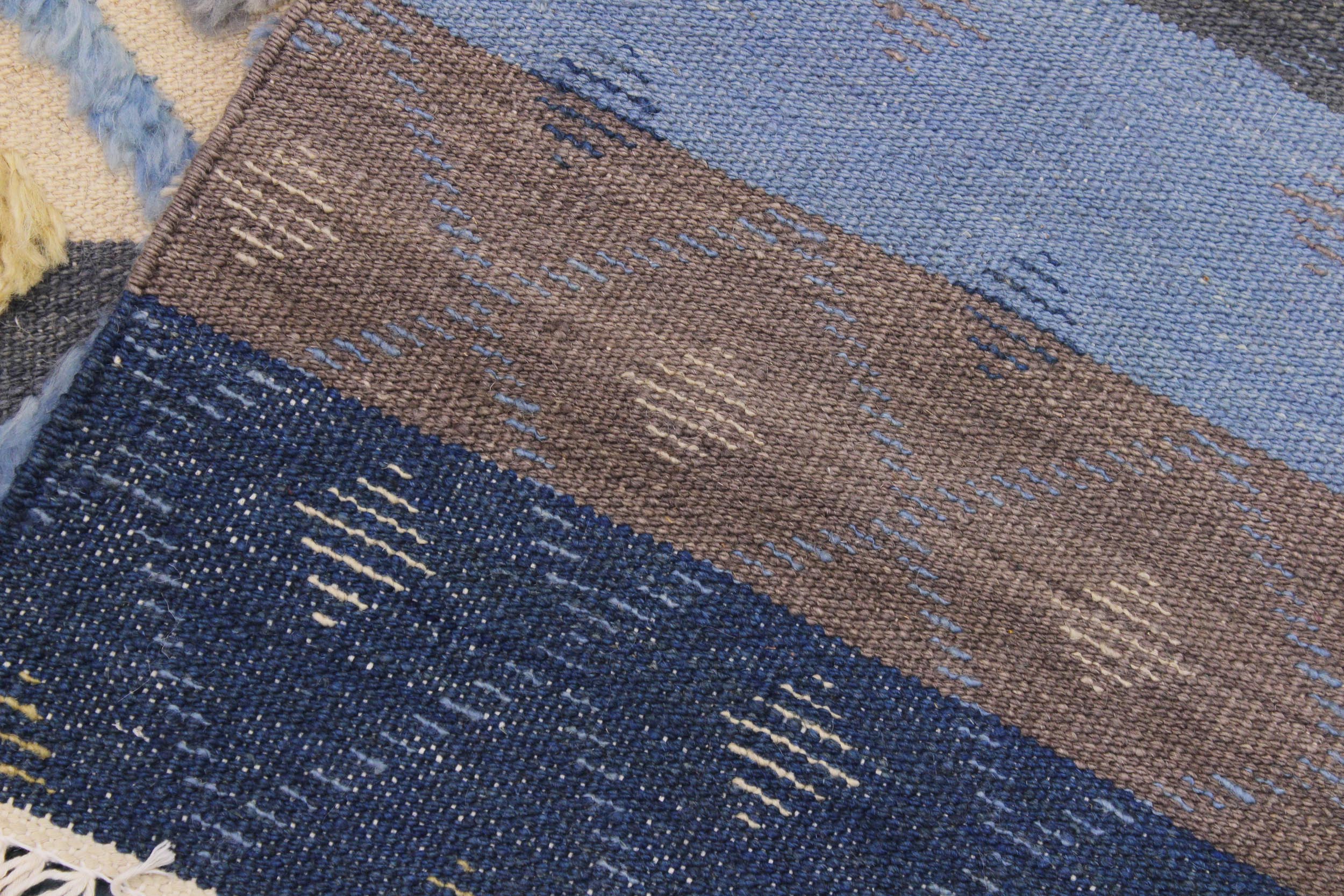 handmade Geometric Moroccan Hi Lt. Blue Ivory Hand Knotted RECTANGLE 100% WOOL area rug 8' x 10'