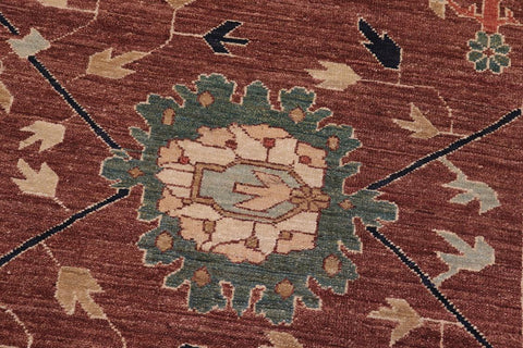 handmade Traditional Kafkaz Brown Tan Hand Knotted RECTANGLE 100% WOOL area rug 10x13