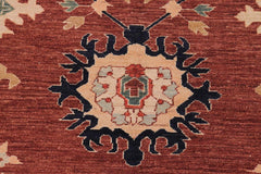 handmade Traditional Kafkaz Brown Tan Hand Knotted RECTANGLE 100% WOOL area rug 10X13