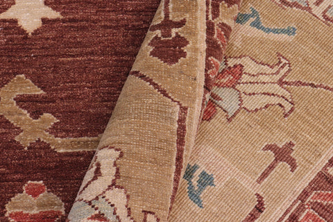 handmade Traditional Kafkaz Brown Tan Hand Knotted RECTANGLE 100% WOOL area rug 10x13