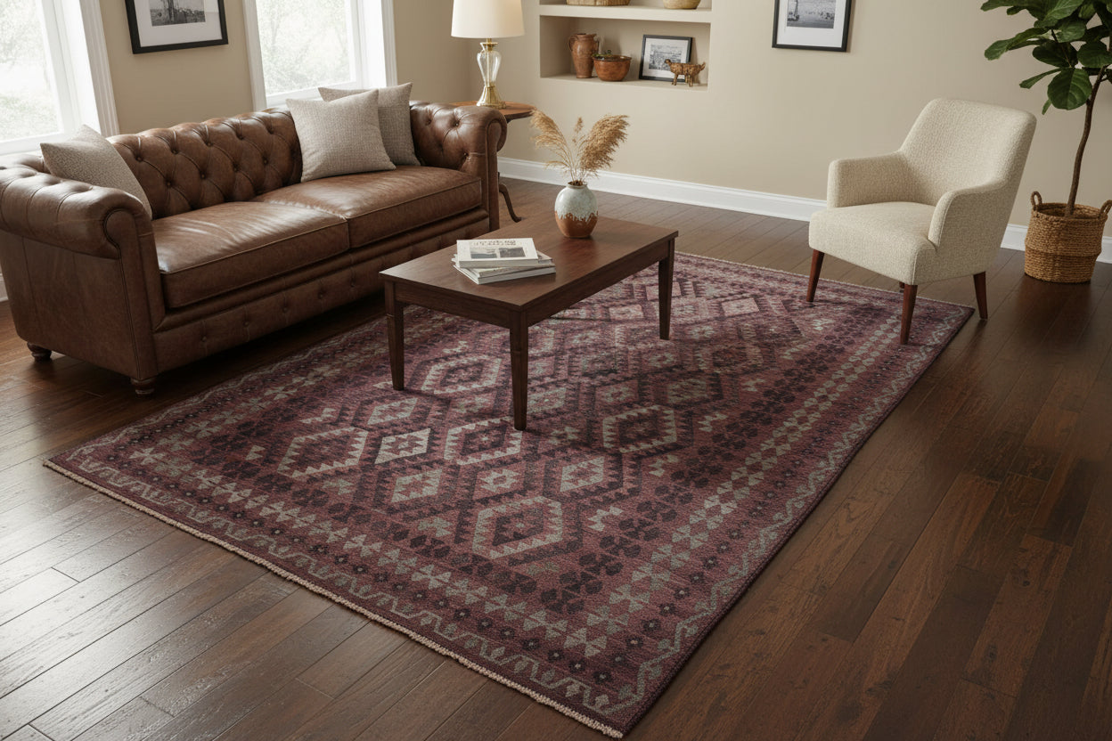 handmade Modern Kilim Brown Gray Hand-Woven RECTANGLE 100% WOOL area rug 7 x 10