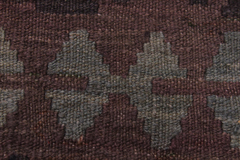 handmade Modern Kilim Brown Gray Hand-Woven RECTANGLE 100% WOOL area rug 7 x 10