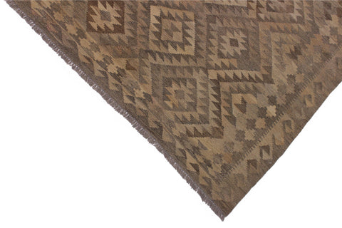 handmade Modern Kilim Tan Brown Hand-Woven RECTANGLE 100% WOOL area rug 5 x 7