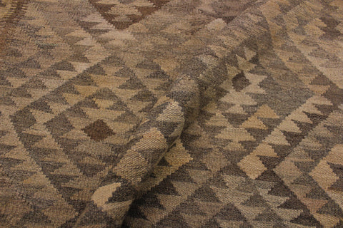 handmade Modern Kilim Tan Brown Hand-Woven RECTANGLE 100% WOOL area rug 5 x 7