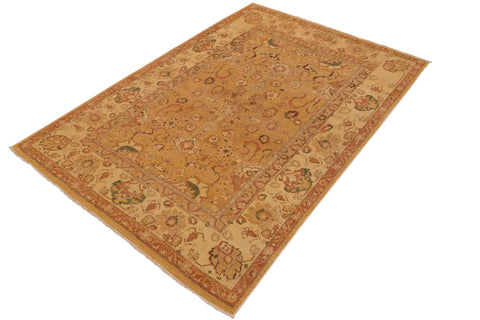 handmade Traditional Antique Gold Tan Hand Knotted RECTANGLE 100% WOOL area rug 9x12