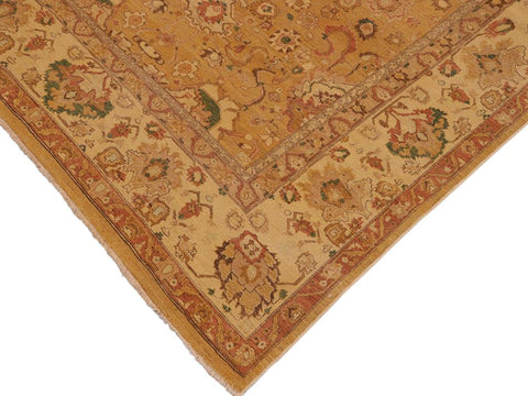 handmade Transitional Antique Gold Tan Hand Knotted RECTANGLE 100% WOOL area rug 9x12