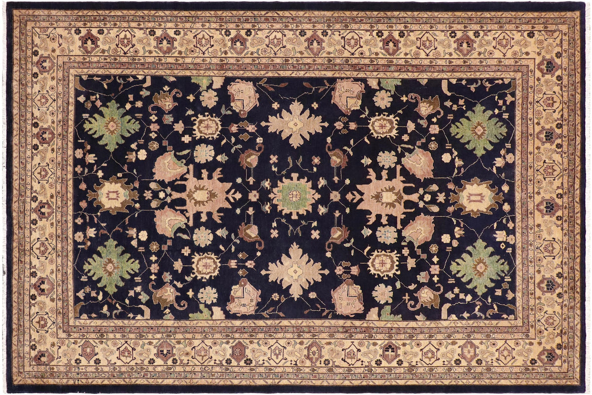handmade Traditional Kafkaz Blue Beige Hand Knotted RECTANGLE 100% WOOL area rug 9x12