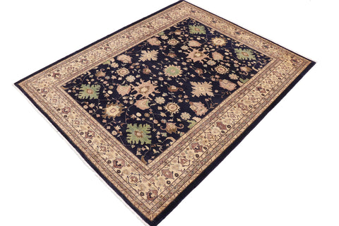 handmade Traditional Kafkaz Blue Beige Hand Knotted RECTANGLE 100% WOOL area rug 9x12