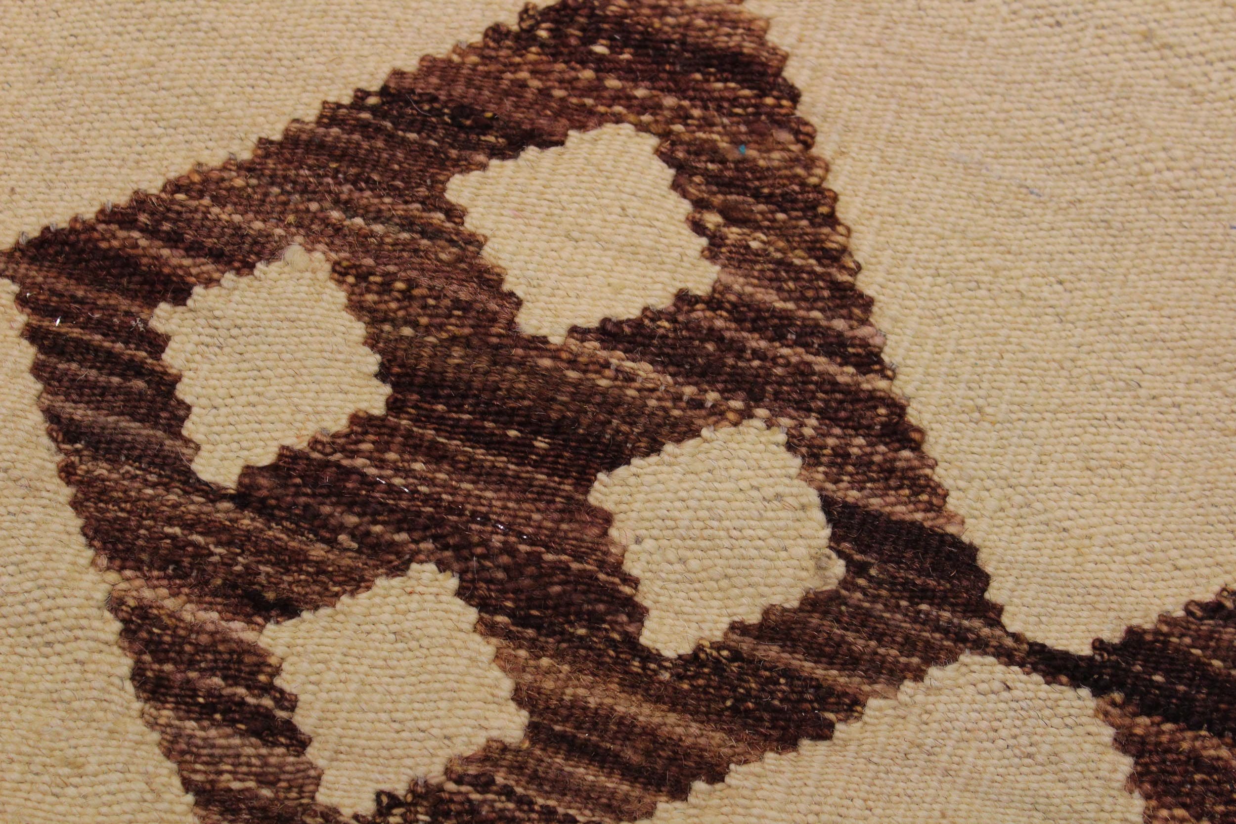 handmade Modern Kilim Beige Brown Hand-Woven RECTANGLE 100% WOOL area rug 6 x 8
