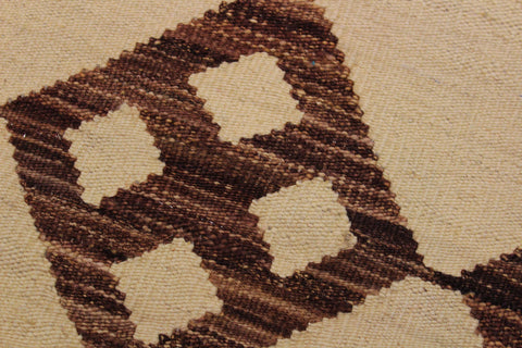 handmade Modern Kilim Beige Brown Hand-Woven RECTANGLE 100% WOOL area rug 6 x 8