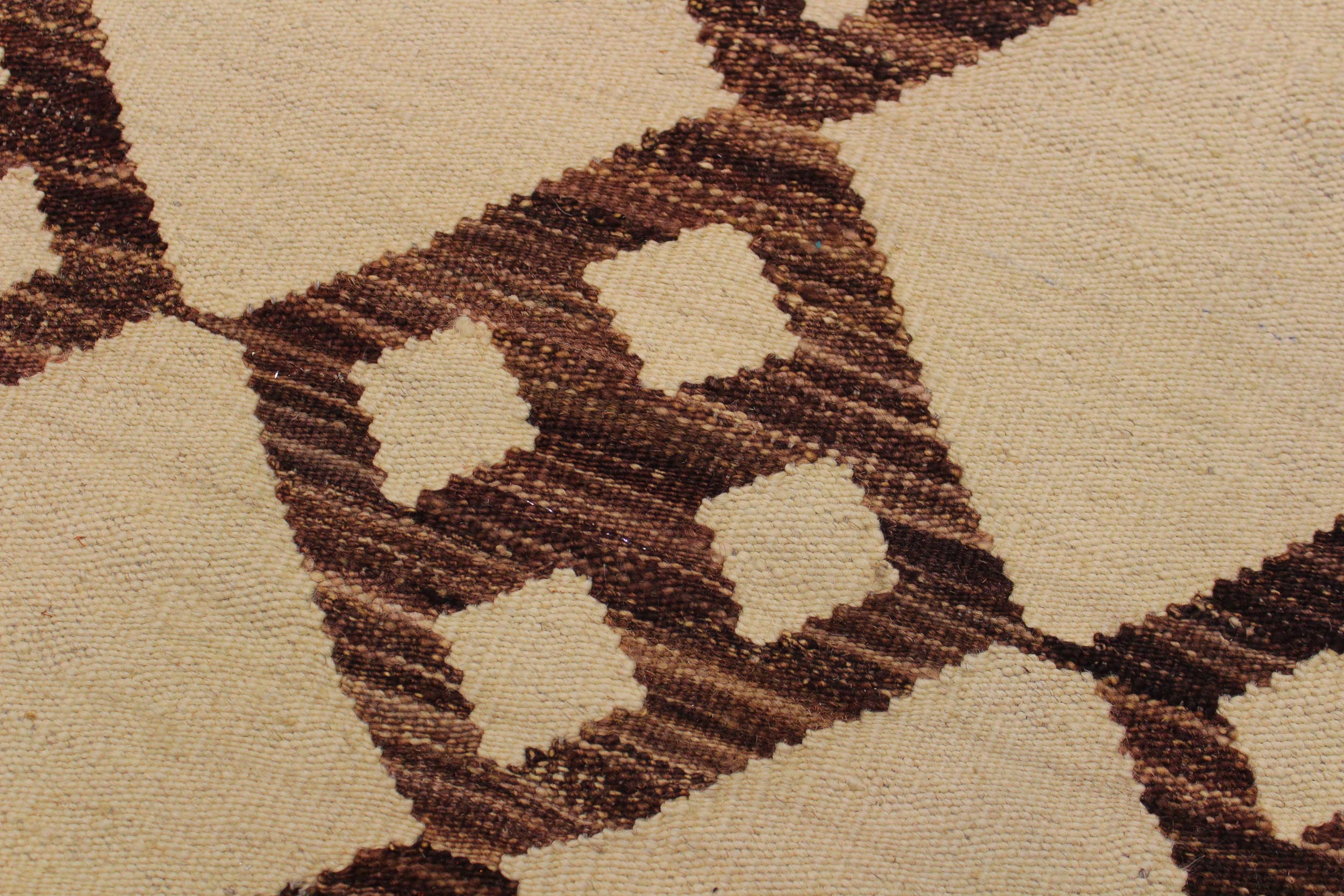 handmade Modern Kilim Beige Brown Hand-Woven RECTANGLE 100% WOOL area rug 6 x 8