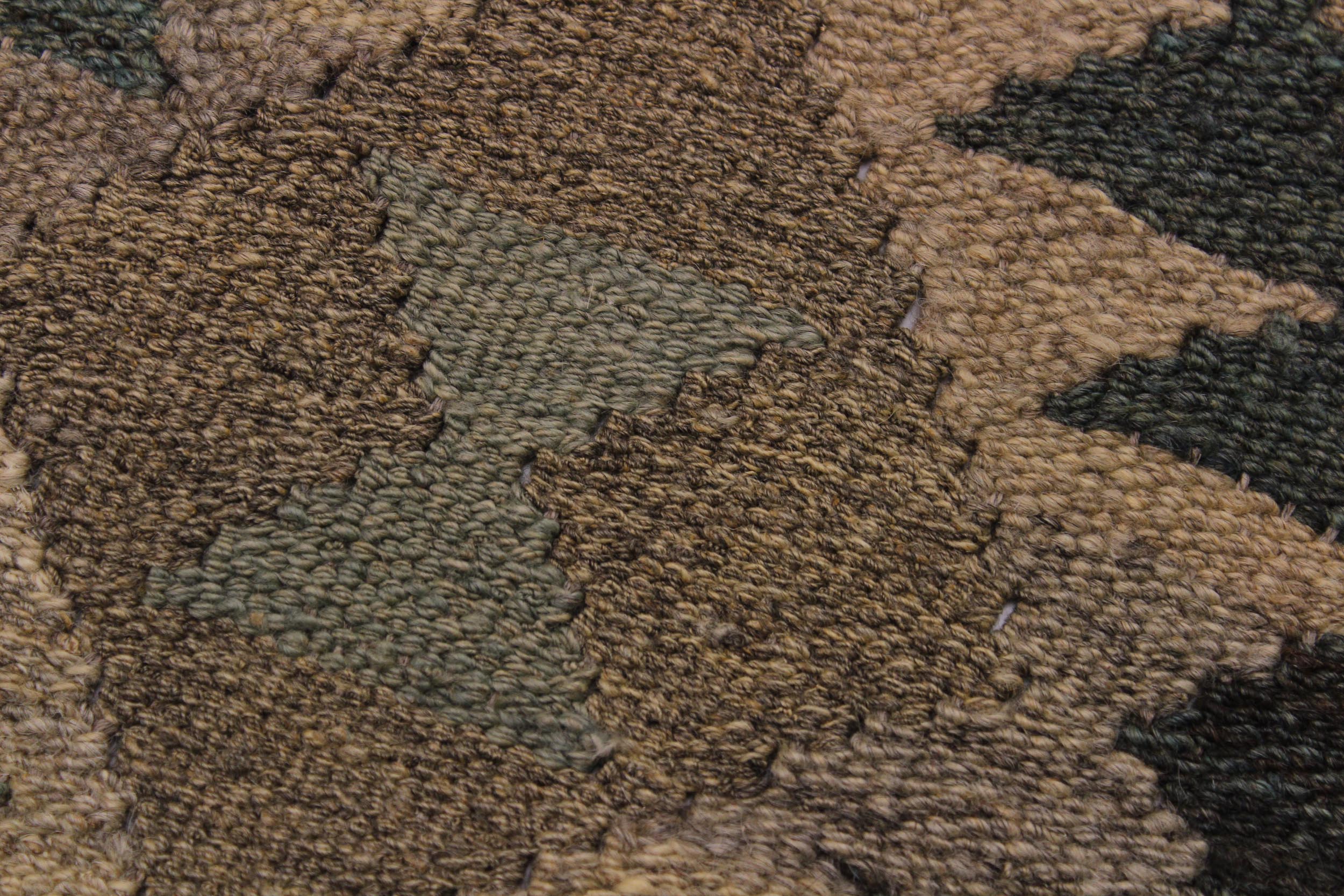 handmade Modern Kilim Tan Green Hand-Woven RECTANGLE 100% WOOL area rug 6 x 8