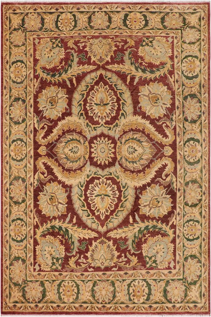handmade Traditional Kafkaz Brown Green Hand Knotted RECTANGLE 100% WOOL area rug 9X12