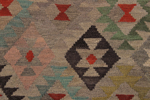 handmade Modern Kilim Tan Gray Hand-Woven RECTANGLE 100% WOOL area rug 6 x 8