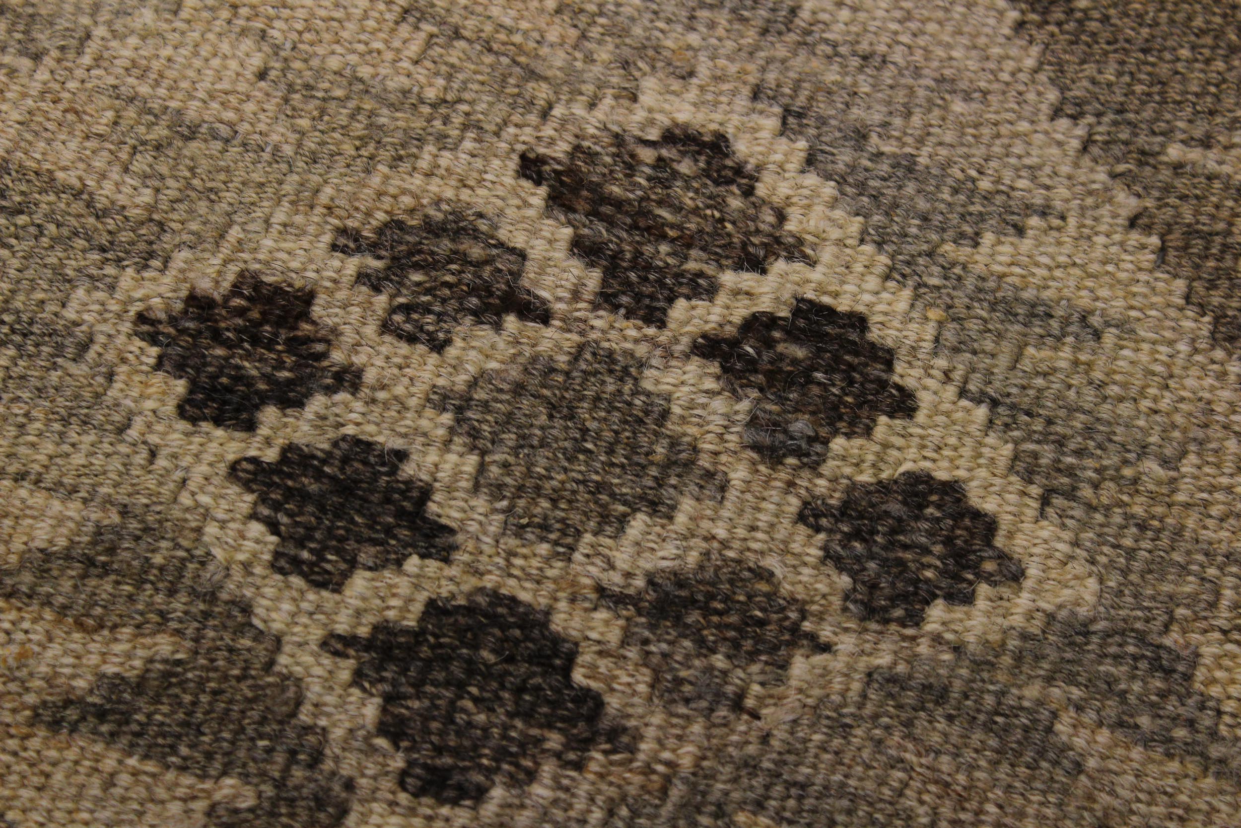 handmade Modern Kilim Tan Gray Hand-Woven RECTANGLE 100% WOOL area rug 5 x 7