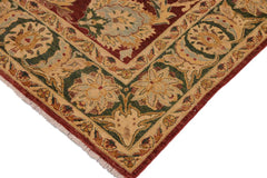 handmade Traditional Kafkaz Brown Green Hand Knotted RECTANGLE 100% WOOL area rug 9X12