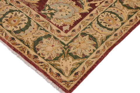 handmade Traditional Kafkaz Brown Green Hand Knotted RECTANGLE 100% WOOL area rug 9' x 12'